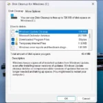 Giao diện công cụ Disk Cleanup đang chạy trên máy tính Windows 11, hiển thị các tệp tin có thể dọn dẹp để giải phóng dung lượng ổ cứng.