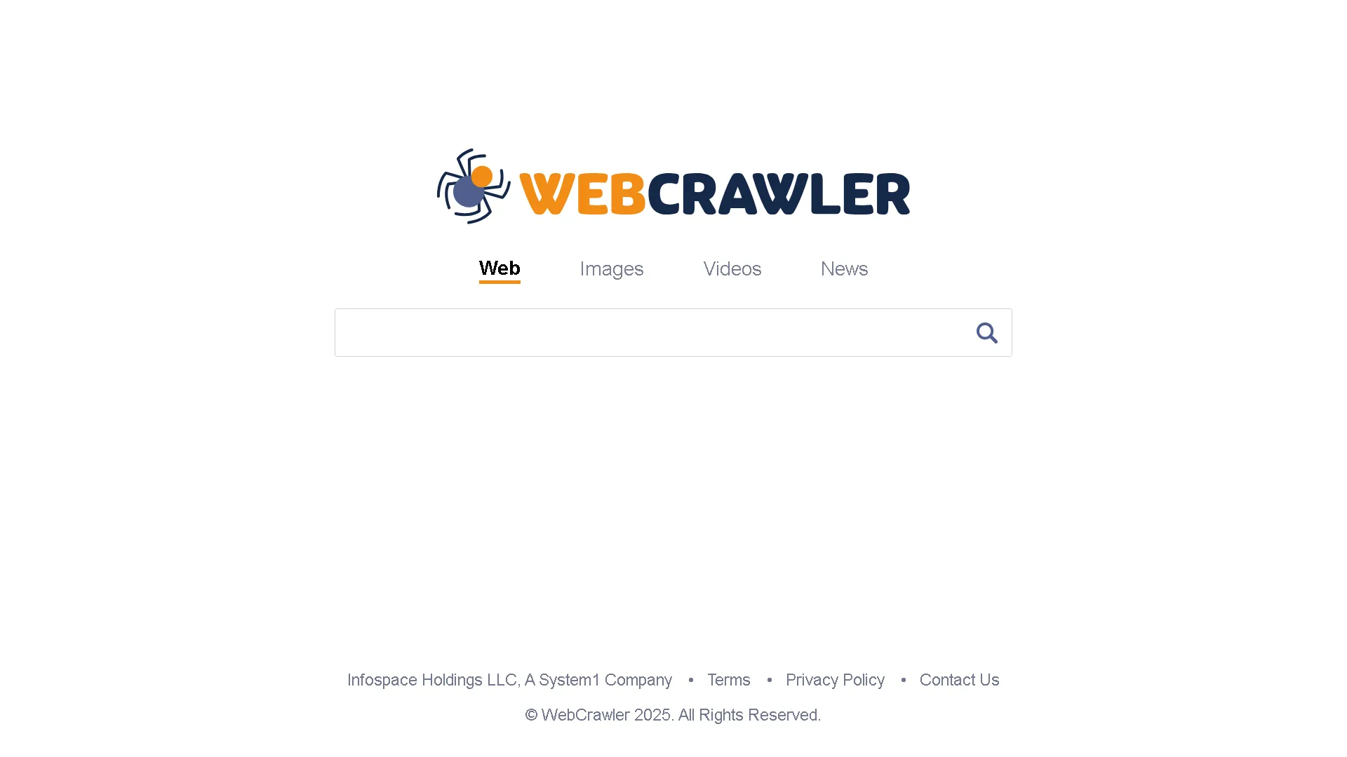 Giao diện công cụ tìm kiếm WebCrawler, một trong những search engine lâu đời nhất