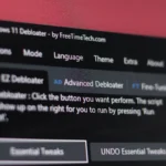 Giao diện công cụ Windows 11 Debloater trên hệ điều hành Windows