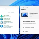 Giao diện Control Panel truyền thống và ứng dụng Cài đặt (Settings) trên Windows 11 được đặt cạnh nhau