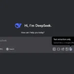 Giao diện DeepSeek hiển thị giới hạn tính năng tải lên tệp tin, chỉ hỗ trợ văn bản và không xử lý hình ảnh, minh họa điểm yếu về khả năng xử lý đa phương tiện của DeepSeek AI chatbot.