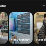 Giao diện Google Photos hiển thị album kỷ niệm và gợi ý được tạo bởi AI thông minh.