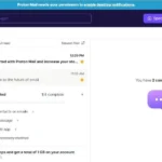 Giao diện hộp thư đến của Proton Mail trên máy tính, thể hiện thiết kế tinh tế và hiện đại