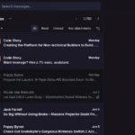 Giao diện hộp thư đến của Proton Mail trên trình duyệt web, minh họa việc thiếu tính năng phân loại email tự động so với Gmail.