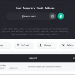 Giao diện hộp thư đến của Temp-Mail, một dịch vụ email ảo phổ biến, giúp xác minh tài khoản nhanh chóng