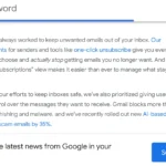 Giao diện minh họa tính năng quản lý đăng ký email trên Gmail