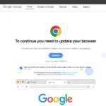 Giao diện một trang cập nhật Google Chrome giả mạo, điển hình trong chiến dịch lừa đảo phát tán malware qua website WordPress bị hack.