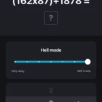 Giao diện nhiệm vụ giải toán "Hell Mode" của ứng dụng báo thức Alarmy trên iPhone