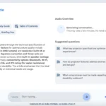Giao diện NotebookLM hiển thị quá trình tạo Audio Overview, tính năng chuyển đổi tài liệu thành podcast tương tác với các host AI.