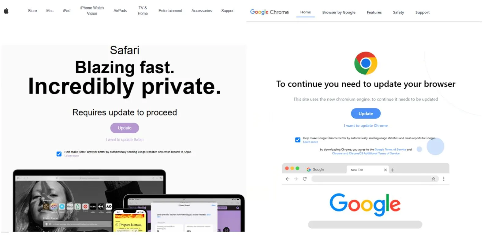 Giao diện pop-up cập nhật Safari giả mạo của mã độc FrigidStealer lừa người dùng Mac