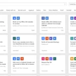 Giao diện Power Automate web với các template tích hợp lịch và ứng dụng Office 365