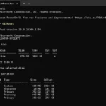 Giao diện PowerShell hiển thị danh sách các phân vùng ổ đĩa trong Windows