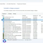 Giao diện Programs and Features trong Windows
