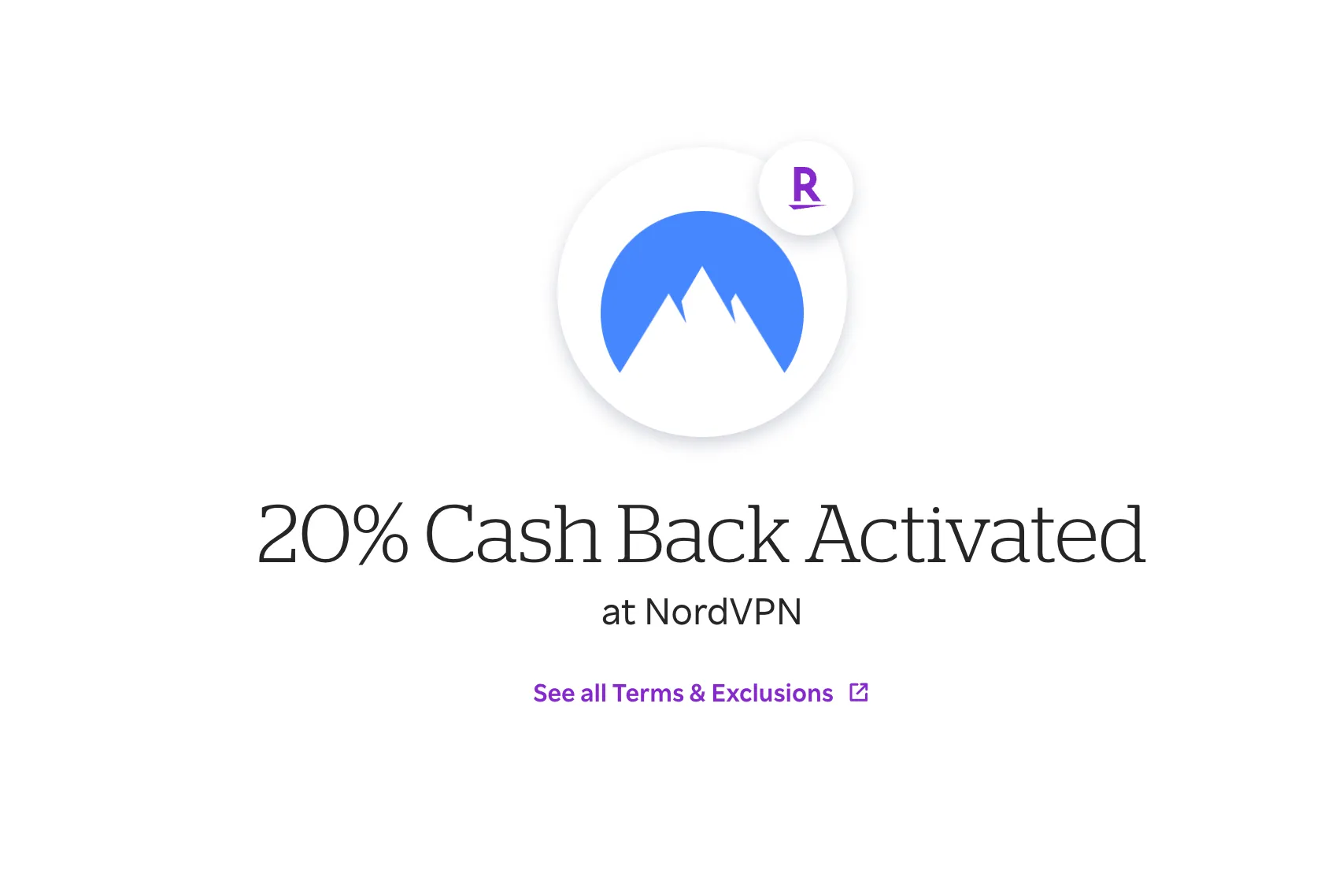 Giao diện Rakuten hiển thị tỷ lệ hoàn tiền cashback khi đăng ký NordVPN