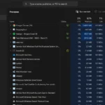 Giao diện Task Manager hiển thị các tiến trình và mức tiêu thụ năng lượng trên laptop Windows