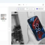 Giao diện tính năng làm nổi bật màu (Color Pop) trong ứng dụng chỉnh sửa ảnh Microsoft Designer, hiển thị một đối tượng màu sắc nổi bật trên nền đen trắng.