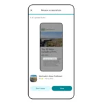 Giao diện tính năng xem lại và lưu ảnh chụp màn hình du lịch vào danh sách trên Google Maps