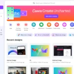 Giao diện trang chủ Canva khi đăng nhập, hiển thị các tùy chọn thiết kế và dự án gần đây