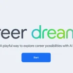 Giao diện trang chủ Google Career Dreamer với tùy chọn nhập vai trò hiện tại