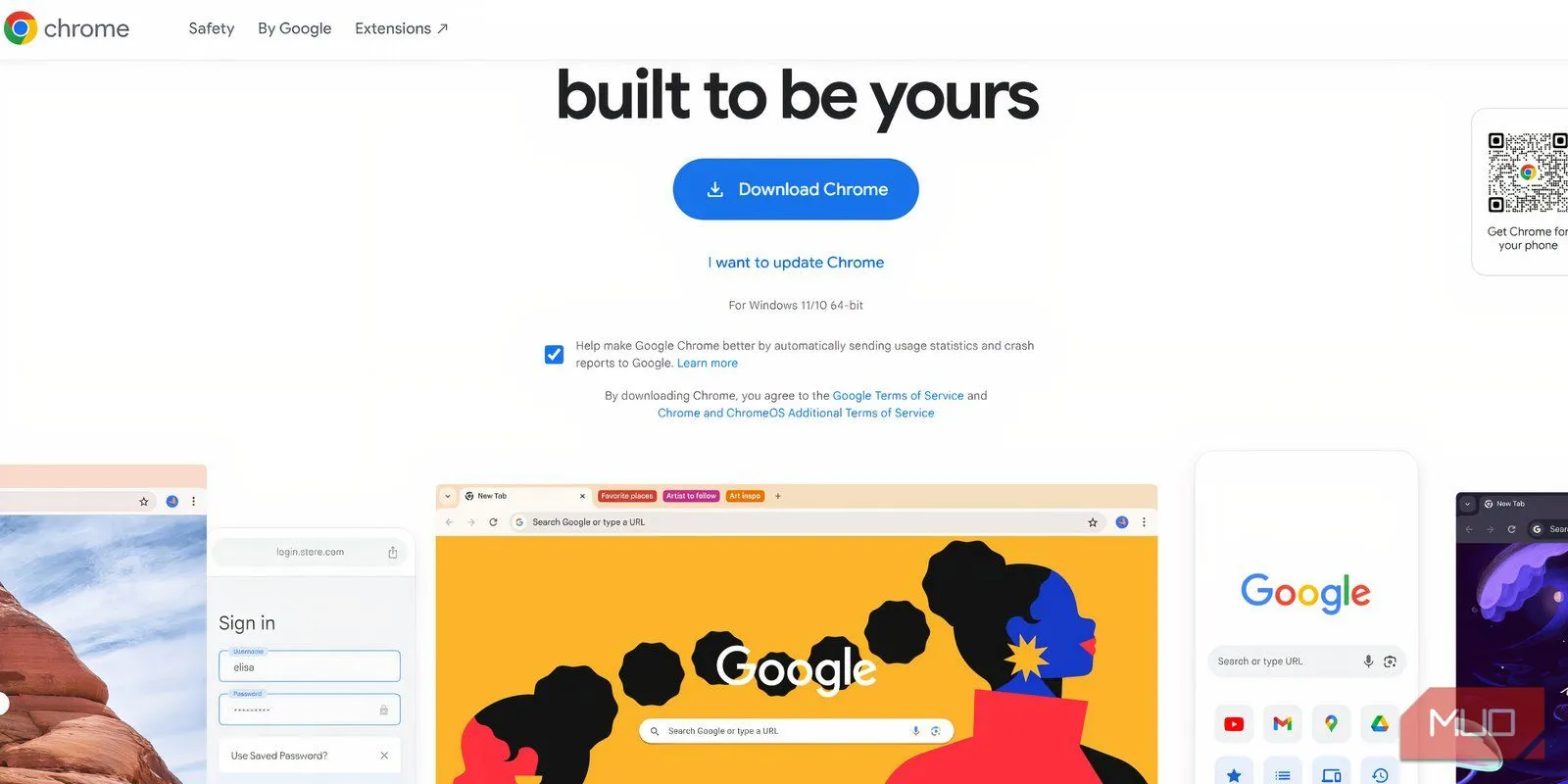 Giao diện trang tải xuống Chrome được dùng để thử nghiệm tính năng Generative Erase trong Microsoft Photos