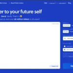 Giao diện trang web FutureMe hiển thị ô soạn thư 'Dear FutureMe' và các tùy chọn gửi thư