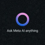 Giao diện trò chuyện Meta AI trống trong ứng dụng WhatsApp, minh họa sự xuất hiện của nút AI.