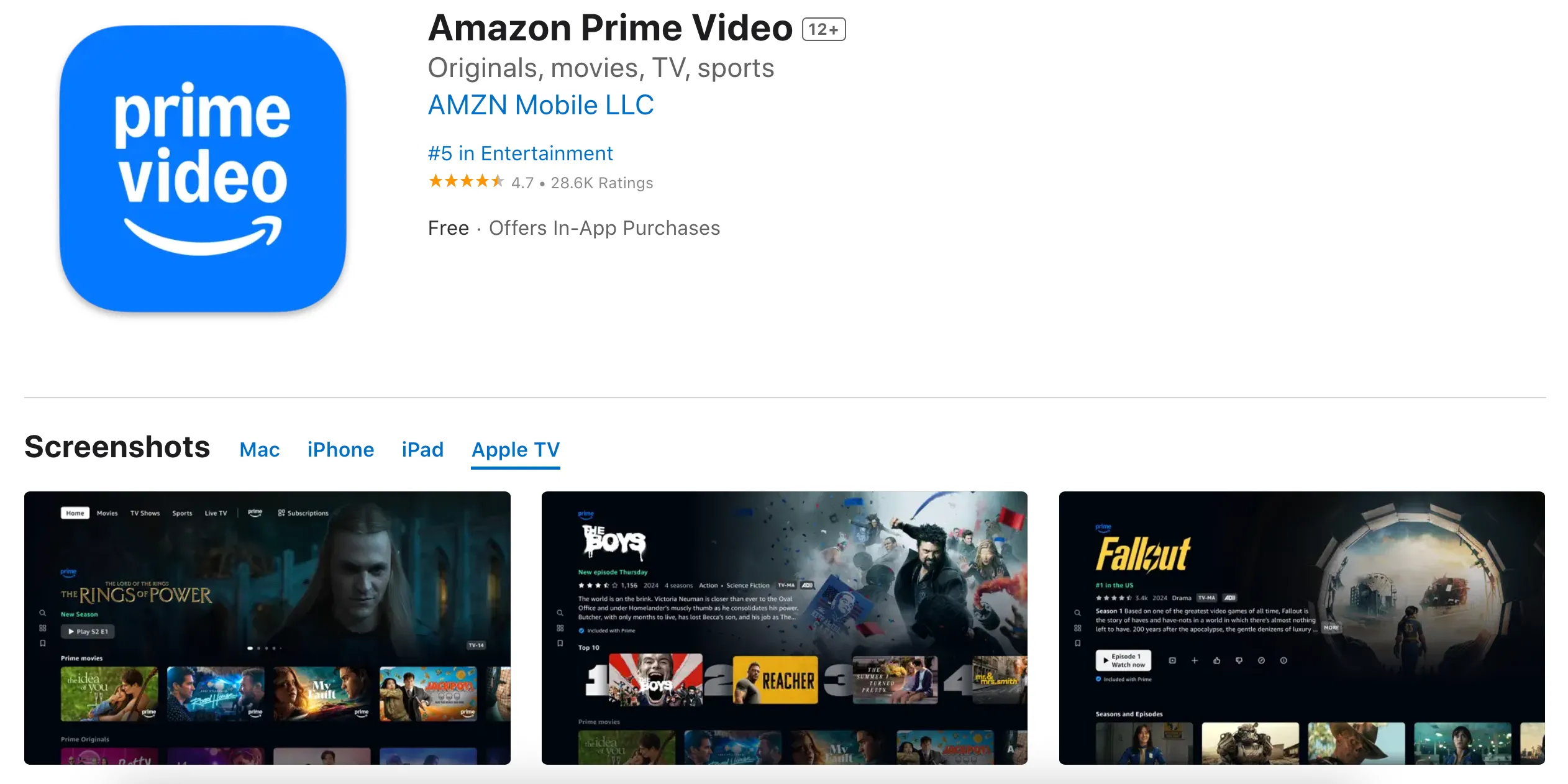 Giao diện ứng dụng Amazon Prime Video được cải tiến trên thiết bị Apple TV