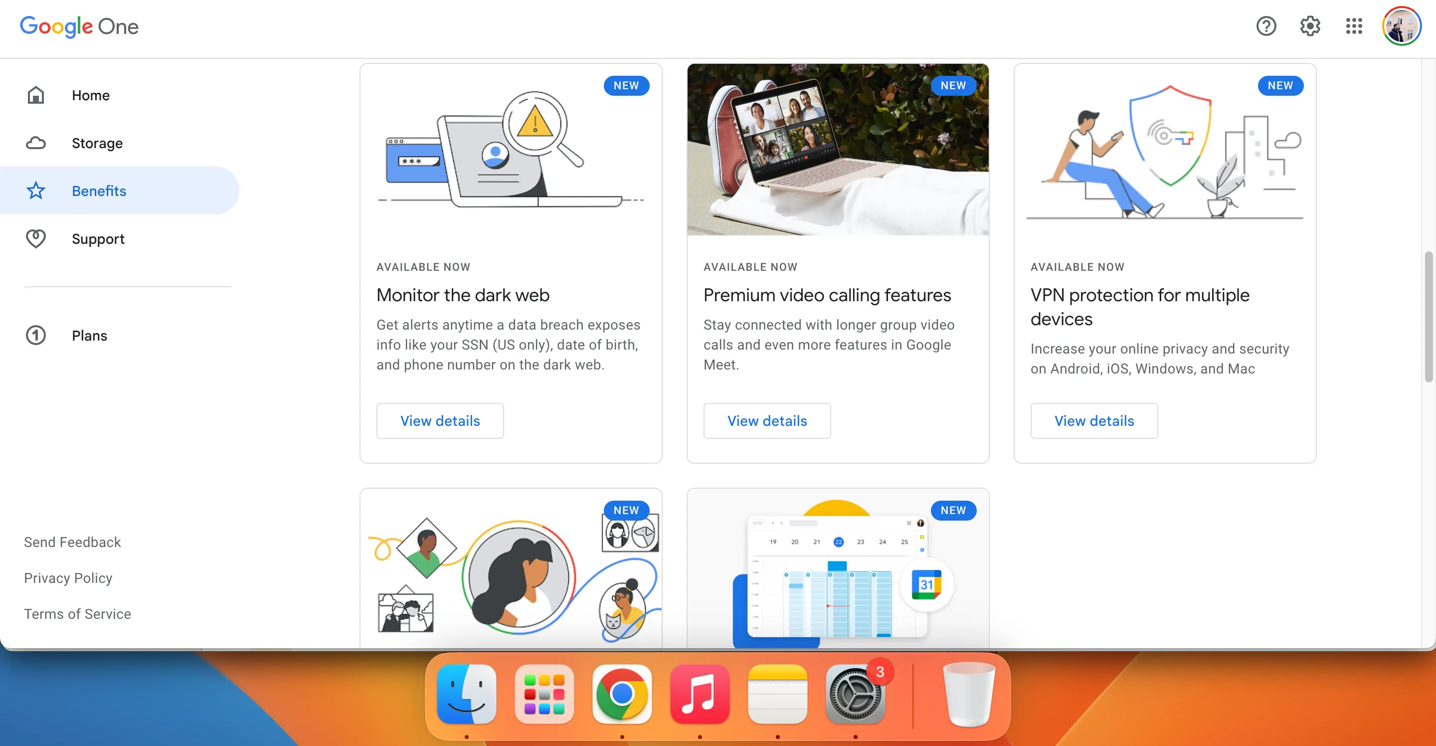 Giao diện ứng dụng Google One trên điện thoại, minh họa tùy chọn thiết lập VPN.