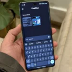 Giao diện ứng dụng PixelShot hiển thị kết quả tìm kiếm ảnh chụp màn hình liên quan đến thông tin pin hoặc năng lượng đã được phân tích.