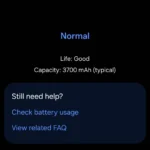 Giao diện ứng dụng Samsung Members hiển thị tình trạng sức khỏe pin trên điện thoại Galaxy