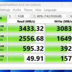 Giao diện và kết quả đo tốc độ SSD với CrystalDiskMark