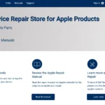 Giao diện website Apple Self-Service Repair, nơi cung cấp linh kiện và hướng dẫn sửa chữa iPad chính hãng