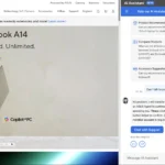 Giao diện website ASUS với cửa sổ trò chuyện chatbot AI hỗ trợ khách hàng hiển thị ở cạnh bên màn hình, cùng hình ảnh laptop ASUS Zenbook A14.