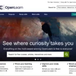 Giao diện website OpenLearn, nền tảng học tập miễn phí từ Open University với nhiều khóa học chất lượng.