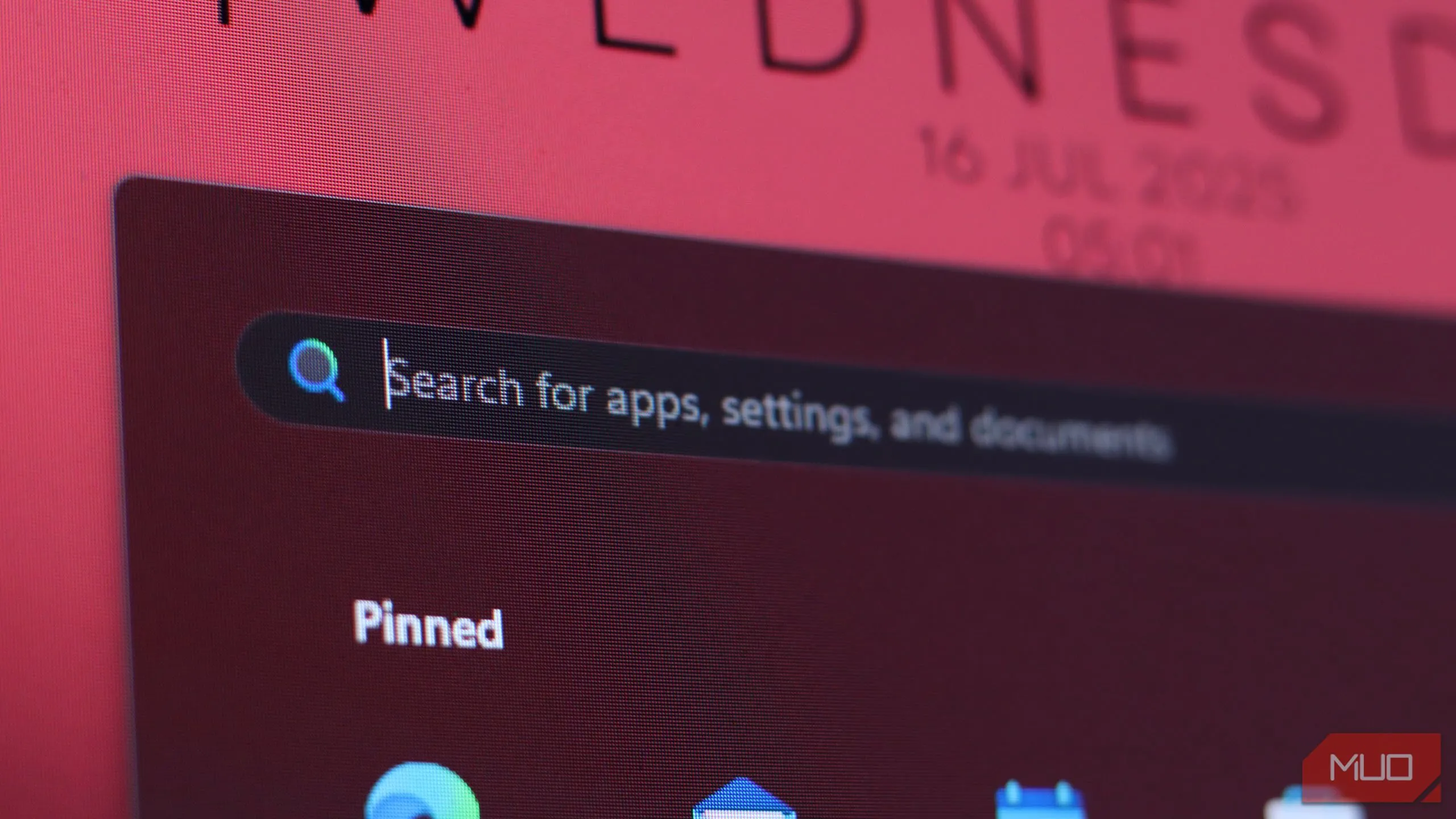 Giao diện Windows Search trong Start Menu, minh họa chức năng tìm kiếm của Windows