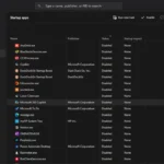 Hình ảnh hiển thị cách tắt ứng dụng khởi động từ Microsoft Store trong Task Manager Windows 11.