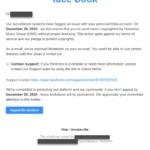 Hình ảnh minh họa email lừa đảo Facebook mạo danh vi phạm bản quyền