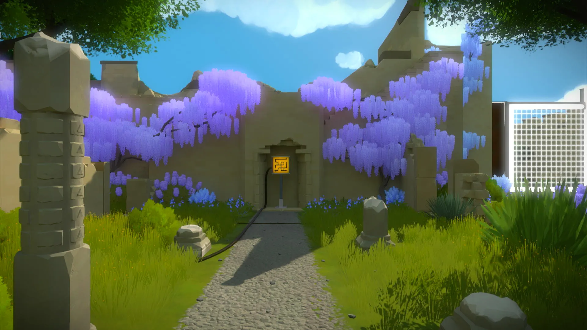 Hình ảnh mở đầu game The Witness trên PS4, minh họa cho việc rèn luyện tư duy giải quyết vấn đề.