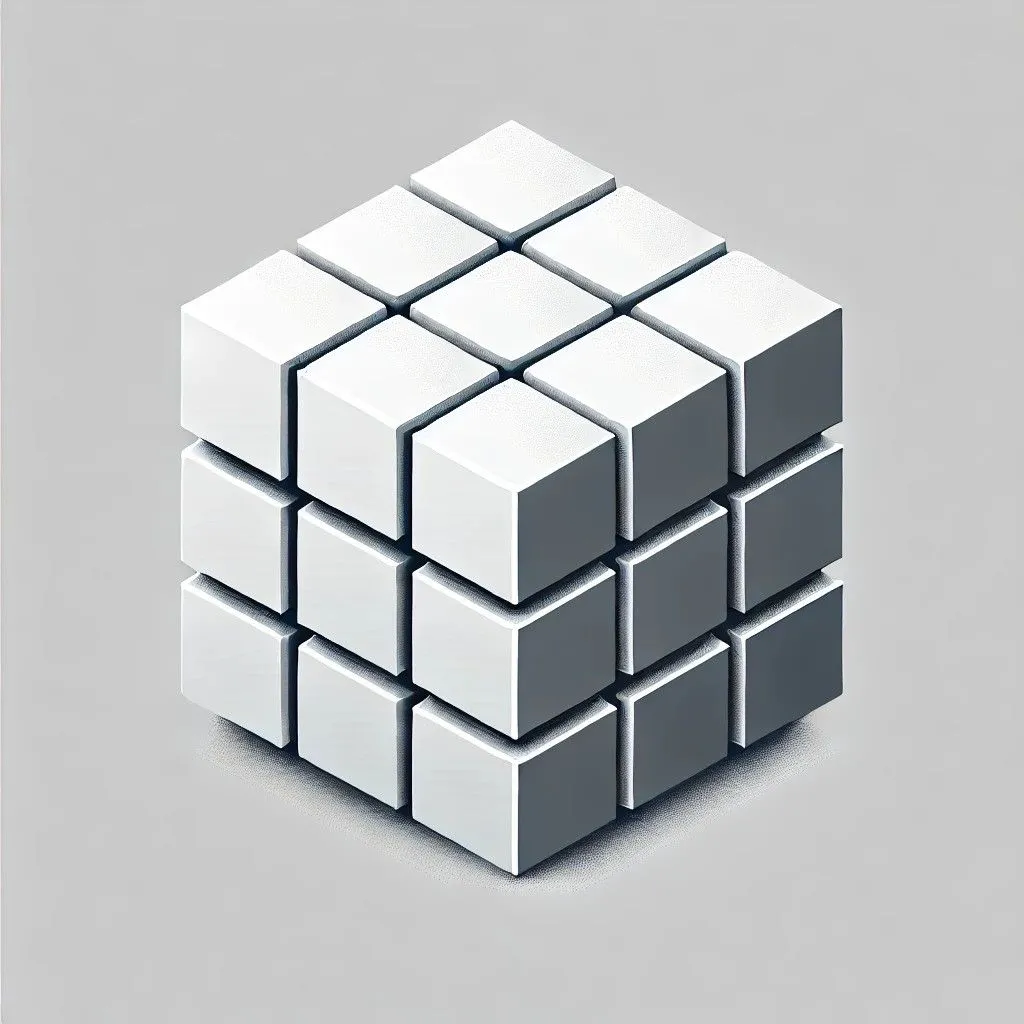 Hình ảnh một khối Rubik được AI tạo ra trên nền trắng
