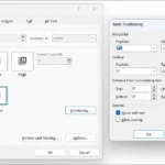 Hộp thoại Table Properties trong Microsoft Word giúp căn chỉnh và định vị bảng