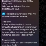 Hướng dẫn cuộc thi "Thách thức WhatsApp" của Telegram trên kênh chính thức