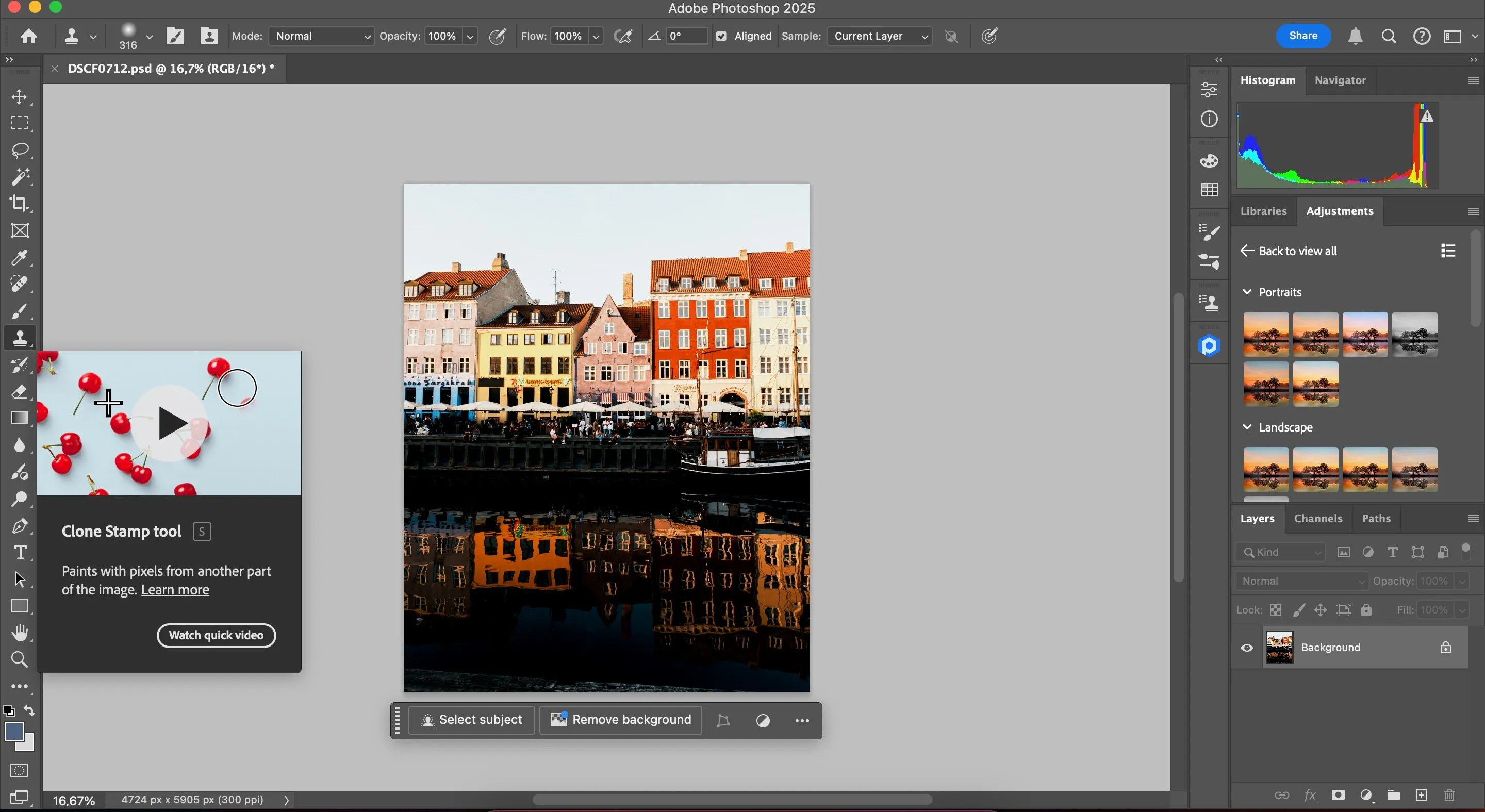Hướng dẫn sử dụng công cụ Clone Stamp trong Adobe Photoshop để sao chép chi tiết ảnh.