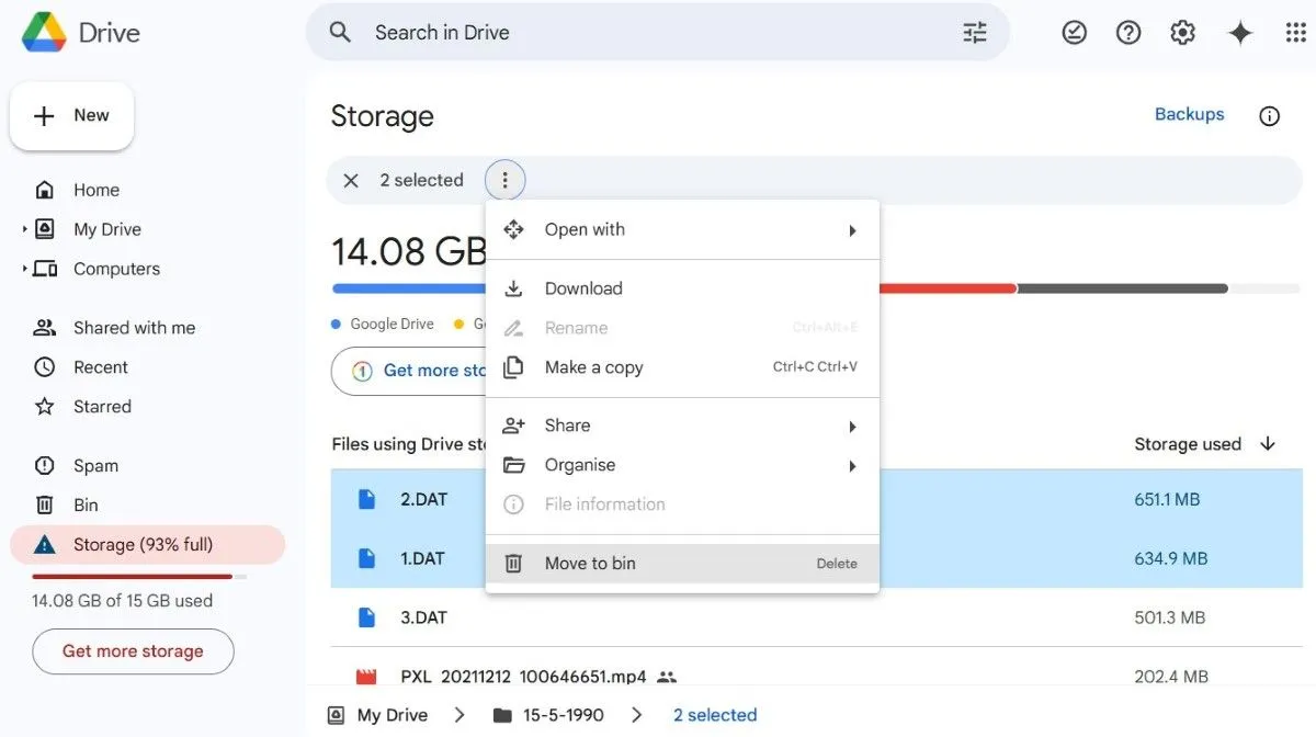 Hướng dẫn xóa tệp lớn trong Google Drive để giải phóng dung lượng
