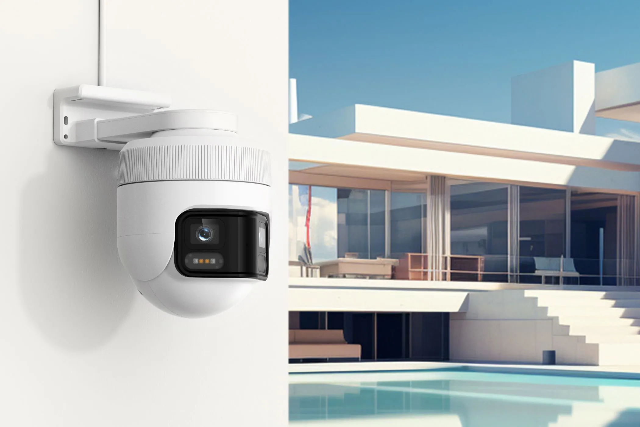 IMILAB EC6 Panorama tích hợp công nghệ AI phát hiện thông minh, lắp đặt tại không gian ngoài trời
