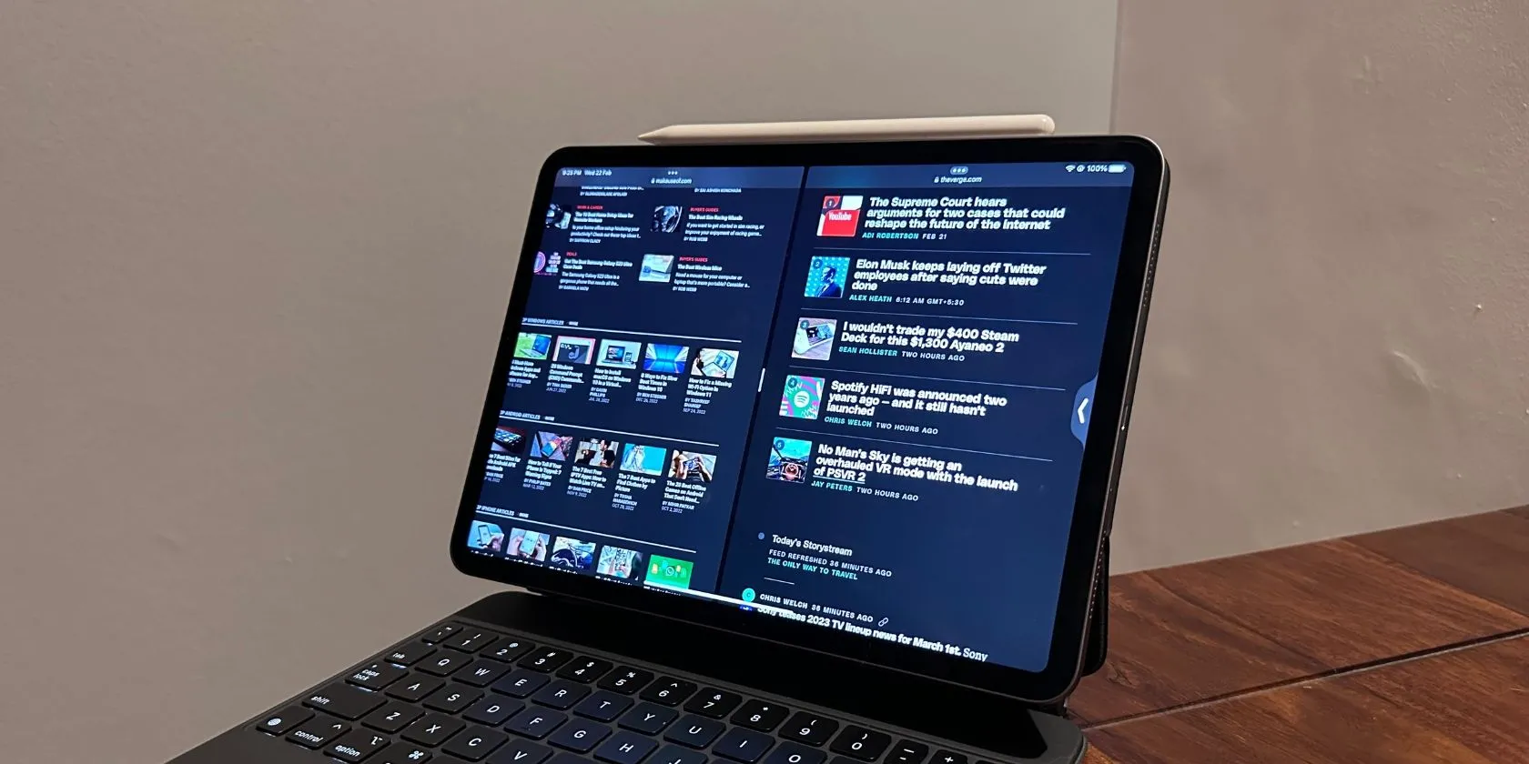 iPad Pro đang sử dụng tính năng Split View với nhiều cửa sổ ứng dụng để tối ưu đa nhiệm khi làm việc