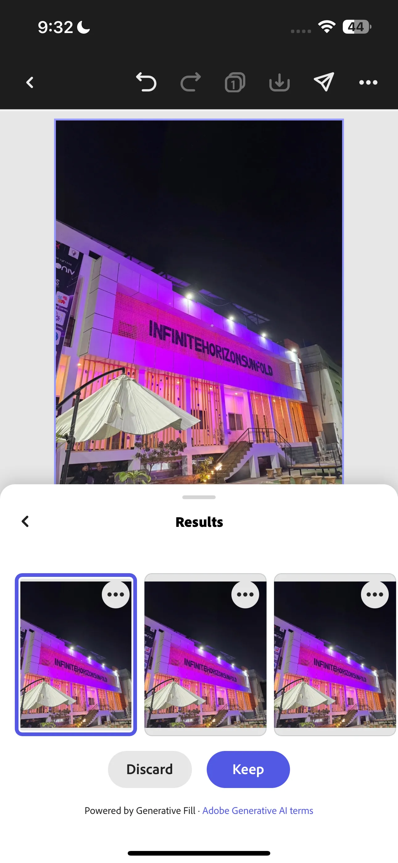 Kết quả ảnh sau khi xóa vật thể thừa bằng Adobe Express