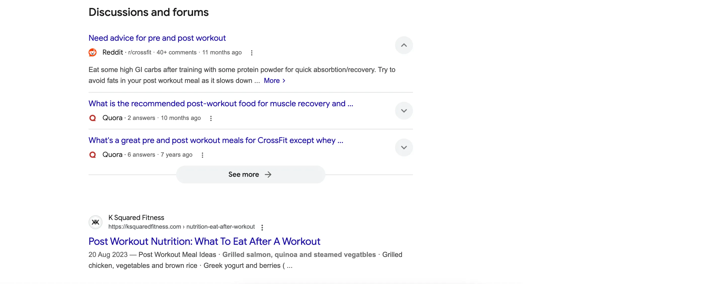 Kết quả tìm kiếm của Google với mục Thảo luận và diễn đàn