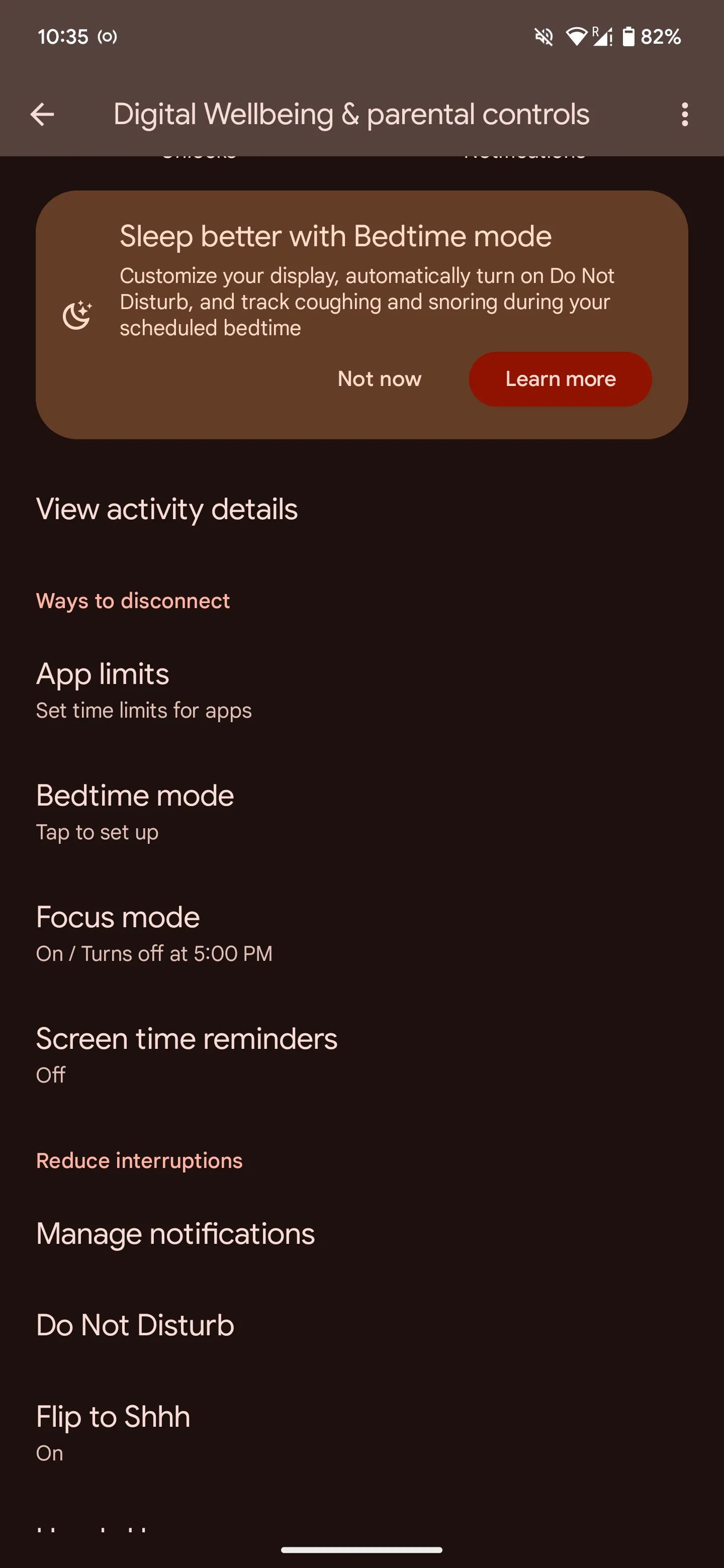 Kích hoạt tính năng Chế độ Giờ đi ngủ trên thiết bị Android.