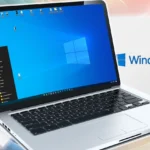 Laptop chạy Windows 10 cùng đĩa cài đặt và USB - biểu tượng của việc sắp hết hỗ trợ và cần nâng cấp hệ điều hành.
