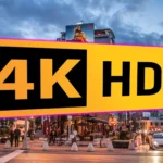 Logo 4K HDR trên khung cảnh đường phố được quay với công nghệ HDR